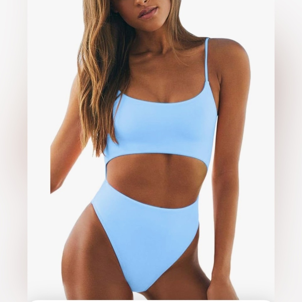 NWT-Scoop Neck Spaghetti Strap Cutout High Waisted Lace Up Bathing Suit
Classic